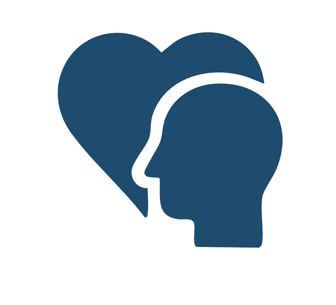 Icon of a head in front of a heart